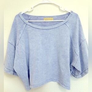 Women's Blue crop top sweatshirt “